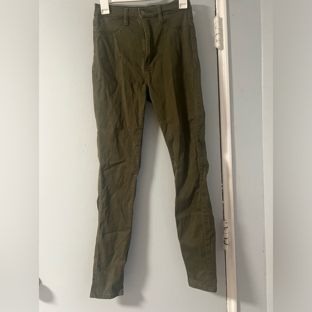 Fashion Nova High Waisted Classic Skinny Jeans - Olive